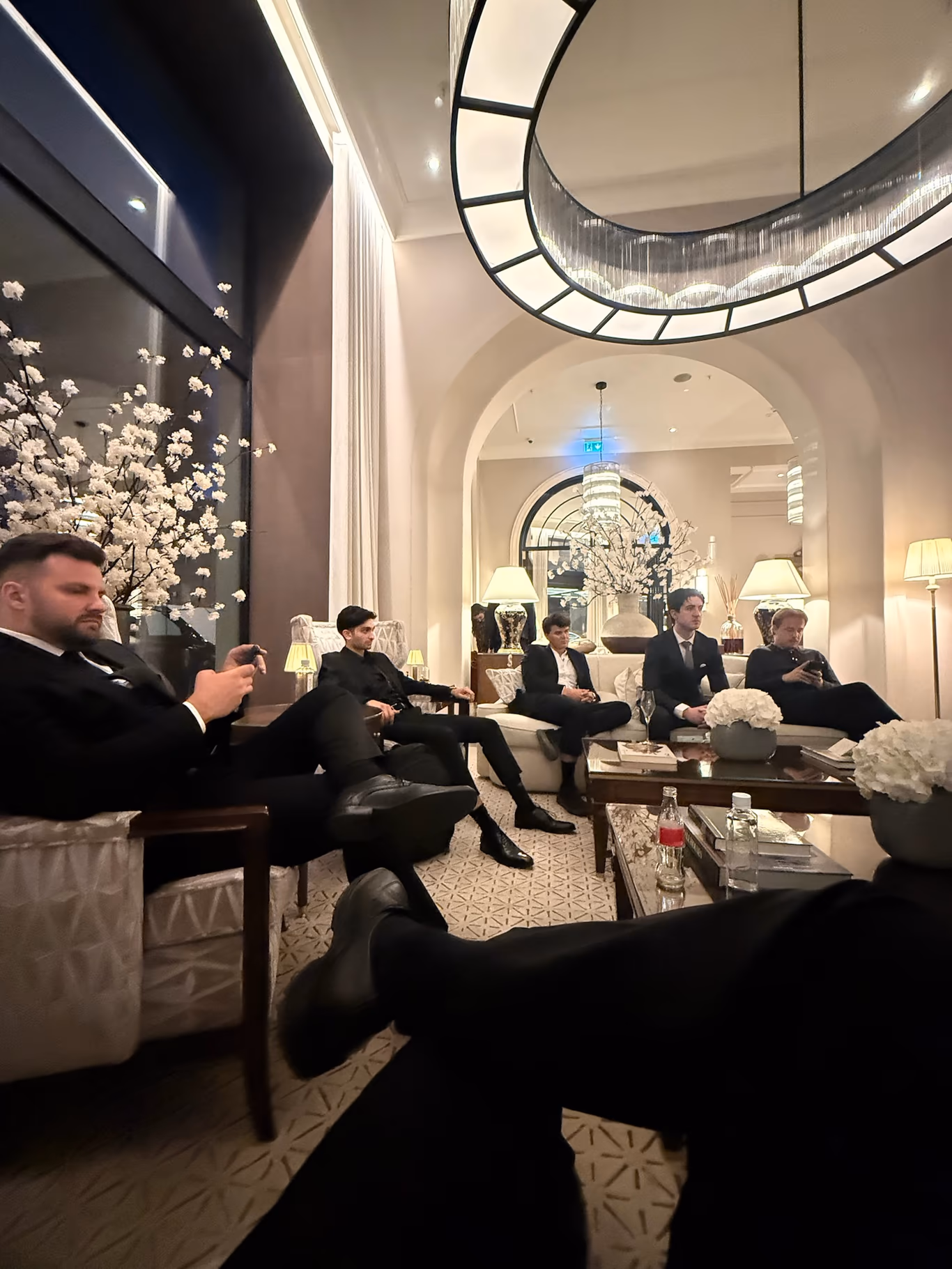 Founders gathered in a quiet lounge before a Helix session begins