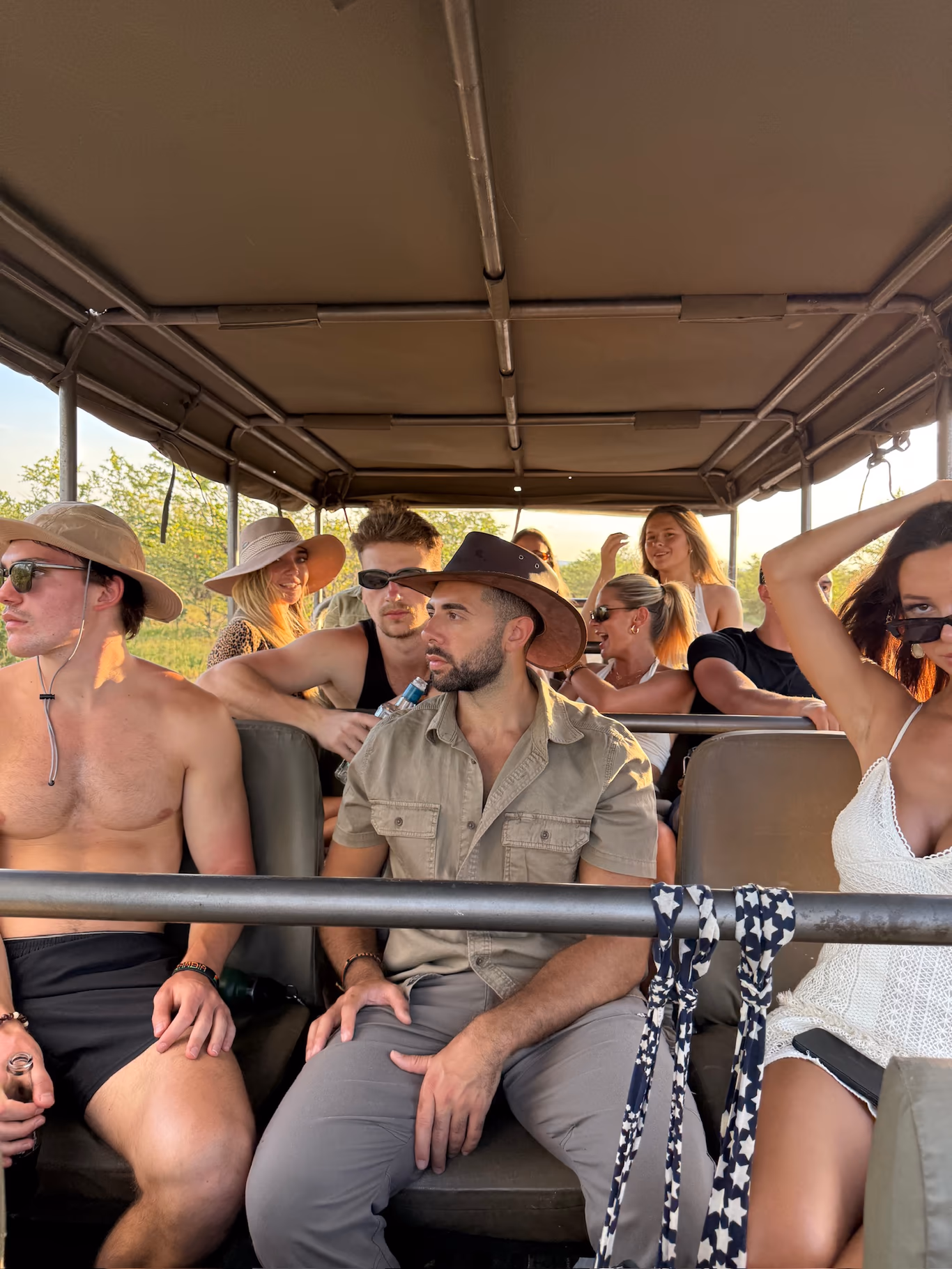Founders together in transit on a Helix trip — the group on the move