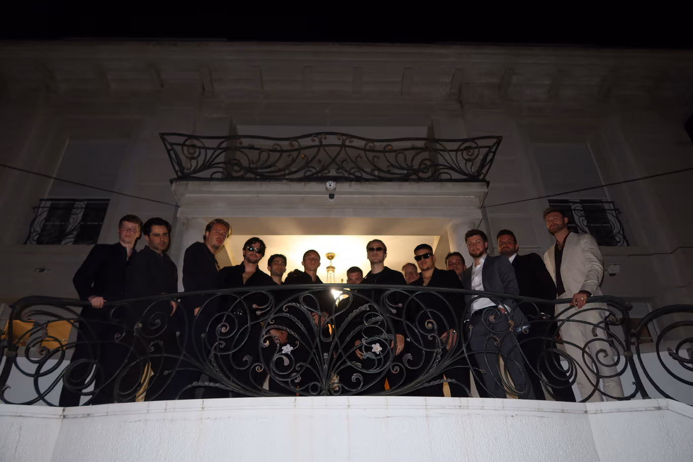 A group of founders together at a Helix night gathering — the room you were trying to find