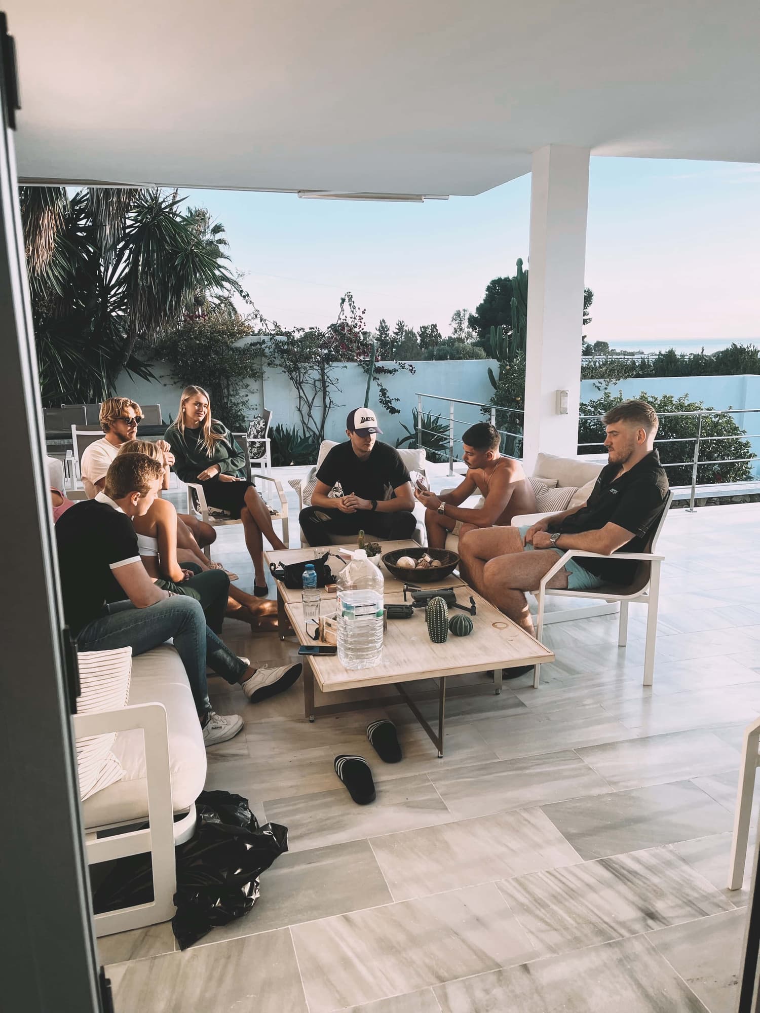 Helix members together on a trip in Marbella